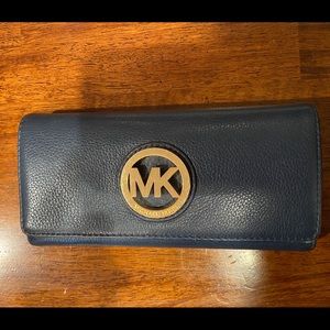 Michael Kors Blue Leather Wallet